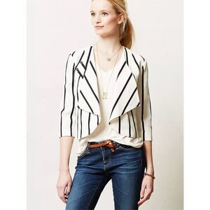 Cartonniér by Anthropologie Women’s 0 Petite Nelly Draped Blazer 3/4 Sleeve Jack